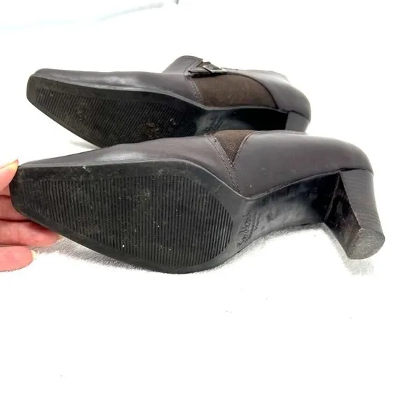 SUDINI leather ankle boots block heel size 7