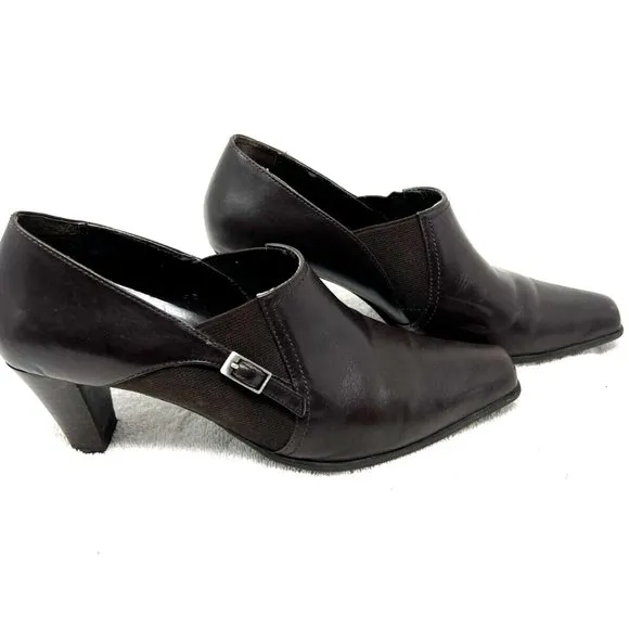 SUDINI leather ankle boots block heel size 7