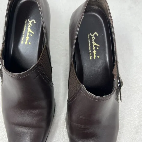 SUDINI leather ankle boots block heel size 7