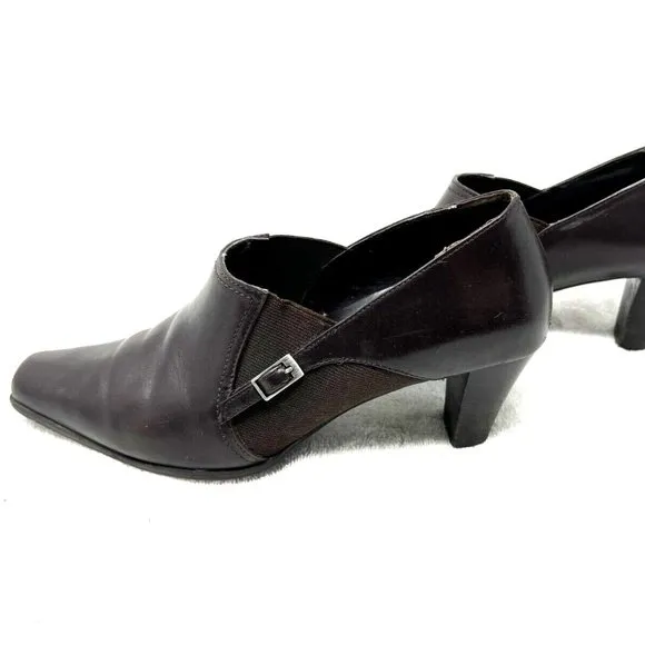 SUDINI leather ankle boots block heel size 7