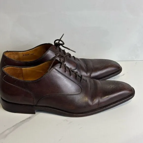 Sutor Mantellassi Men Lace Up Oxblood Burnished Leather Shoes Brown Size 11