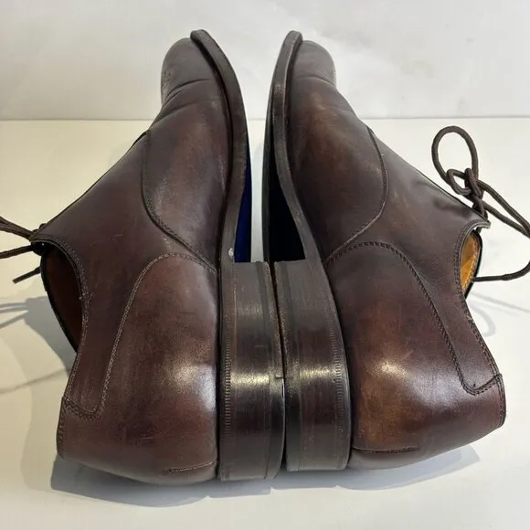 Sutor Mantellassi Men Lace Up Oxblood Burnished Leather Shoes Brown Size 11