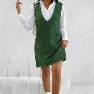Sweater dress with pockets