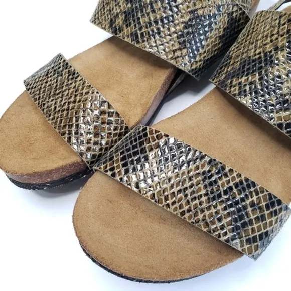 SYLVEN NEW YORK Renegade Strappy Suede Sandal In Taupe Snake Skin