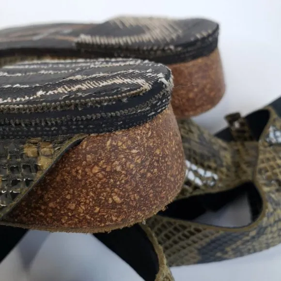 SYLVEN NEW YORK Renegade Strappy Suede Sandal In Taupe Snake Skin