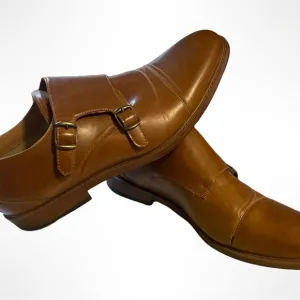 Tan Leather Oxfords with Polished Finish and Rounded Toe.  ARider men’s size 11