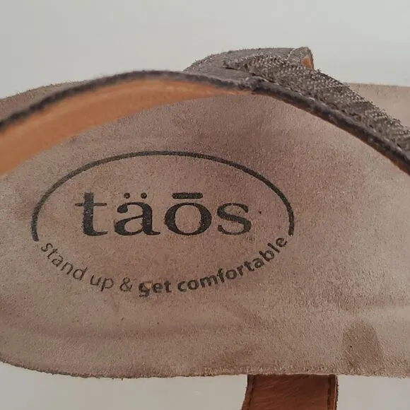Taos Hey Jute Espadrille Wedge Strappy Leather Sandals Womens EU 41 US 10/10.5
