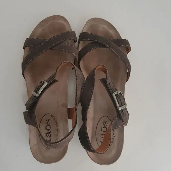 Taos Hey Jute Espadrille Wedge Strappy Leather Sandals Womens EU 41 US 10/10.5