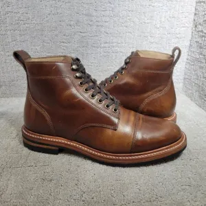 Taylor Stitch Men's Size US 10 Whiskey Eagle Cap Toe Leather The Moto Boot Shoes