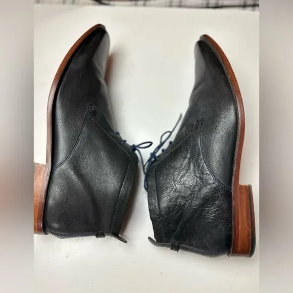 Ted Baker Black Ashcroft Premium Leather Delicate StitchingDetail Men’s Boots 12
