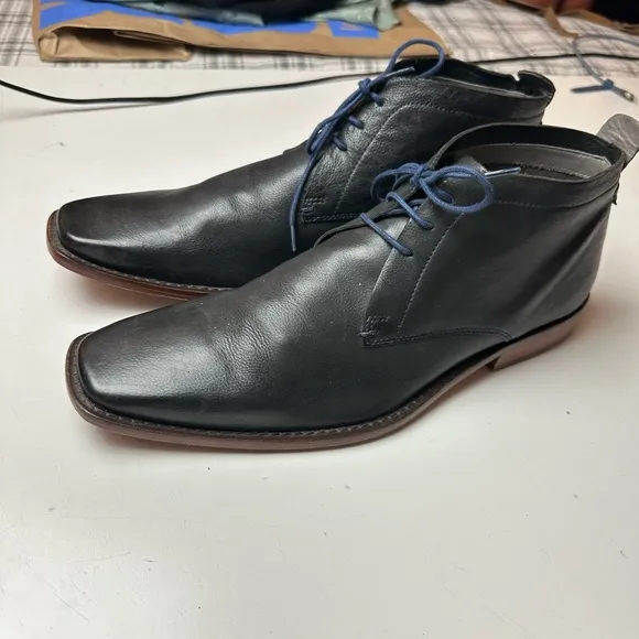Ted Baker Black Ashcroft Premium Leather Delicate StitchingDetail Men’s Boots 12