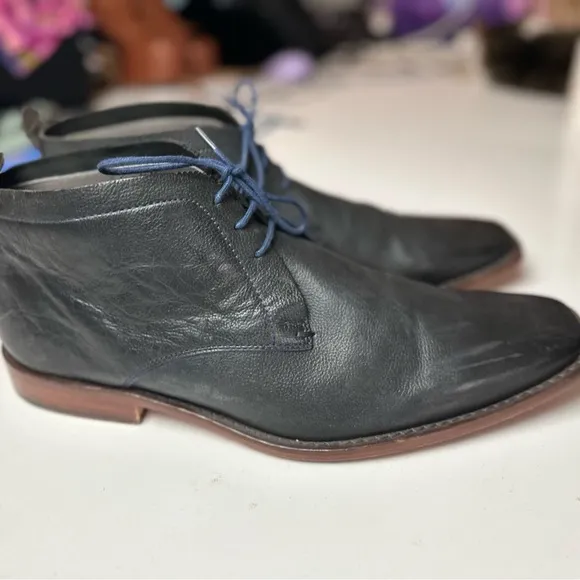 Ted Baker Black Ashcroft Premium Leather Delicate StitchingDetail Men’s Boots 12