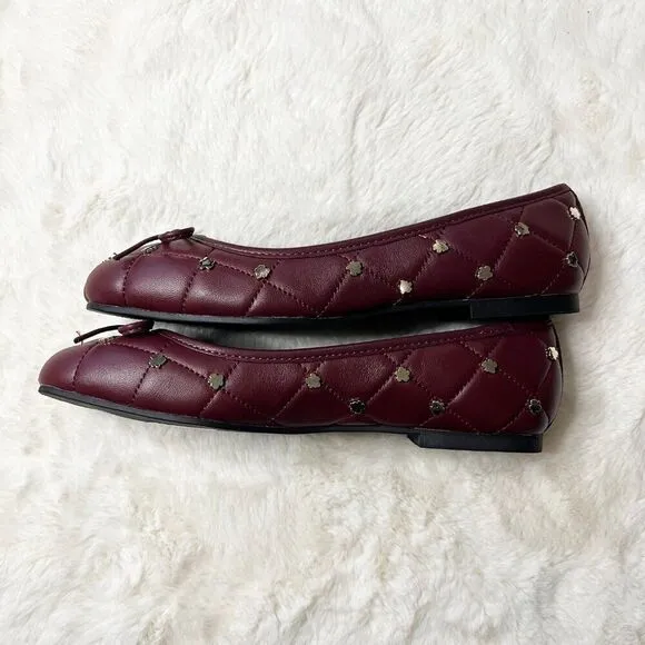 Ted Baker London Deep Purple Libban Quilted Ballerina Flat NWT Size 6