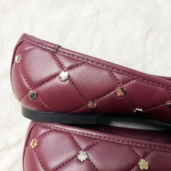Ted Baker London Deep Purple Libban Quilted Ballerina Flat NWT Size 6