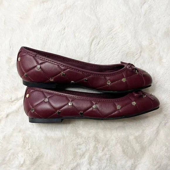 Ted Baker London Deep Purple Libban Quilted Ballerina Flat NWT Size 6