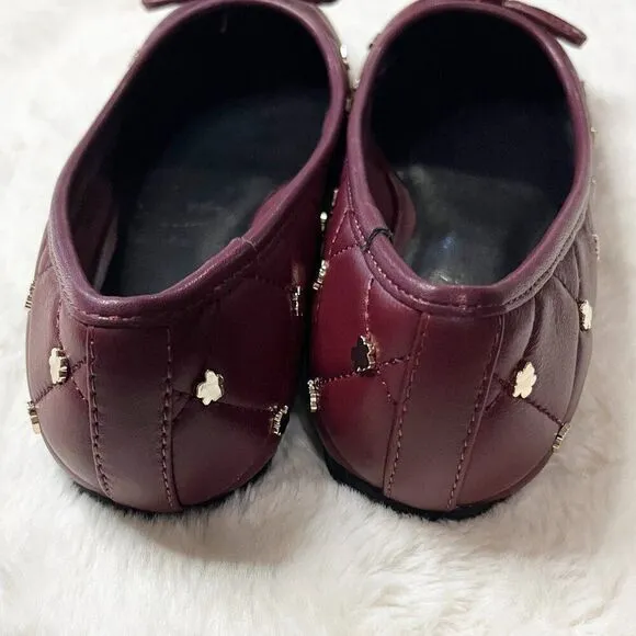 Ted Baker London Deep Purple Libban Quilted Ballerina Flat NWT Size 6