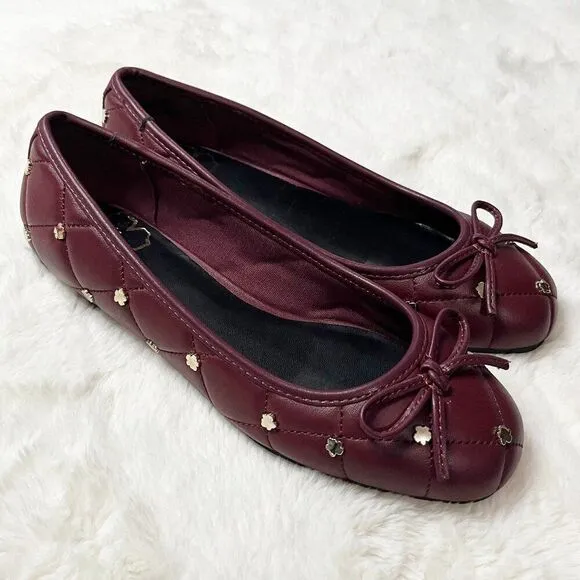 Ted Baker London Deep Purple Libban Quilted Ballerina Flat NWT Size 6