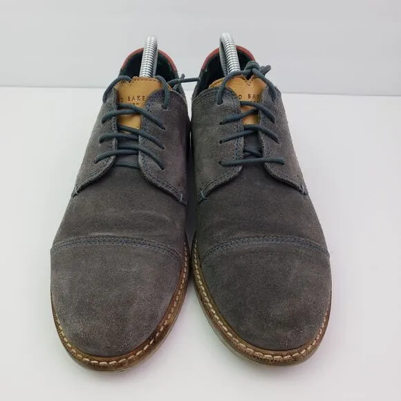 Ted Baker London Gliyne Mens Size 9 Gray Suede Formal Dress Oxford Shoes