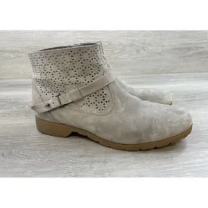 Teva Delavina 1010105 Women's 10 Gray Perforated Leather Side Zip Ankle Bootie