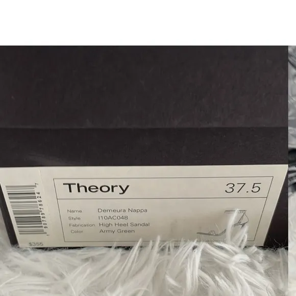 THEORY***Lamb Leather High Heel Army Green Strappy Sandal***7,7.5 $335 NIB
