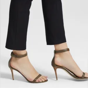 THEORY***Lamb Leather High Heel Army Green Strappy Sandal***7,7.5 $335 NIB