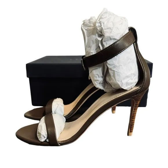 THEORY***Lamb Leather High Heel Army Green Strappy Sandal***7,7.5 $335 NIB