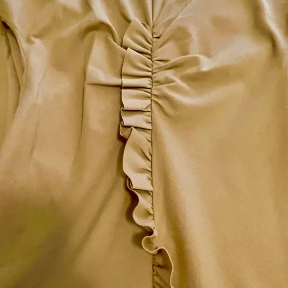 TIBI Dress, Size 12, Mustard, Midi w/ Ruffle Details, Long Sleeves, Open…