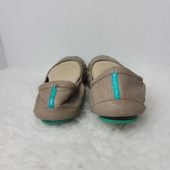 Tieks By Gavrieli Women's Shoes Size Us 8 Taupe Leather Slip On Ballet Flats