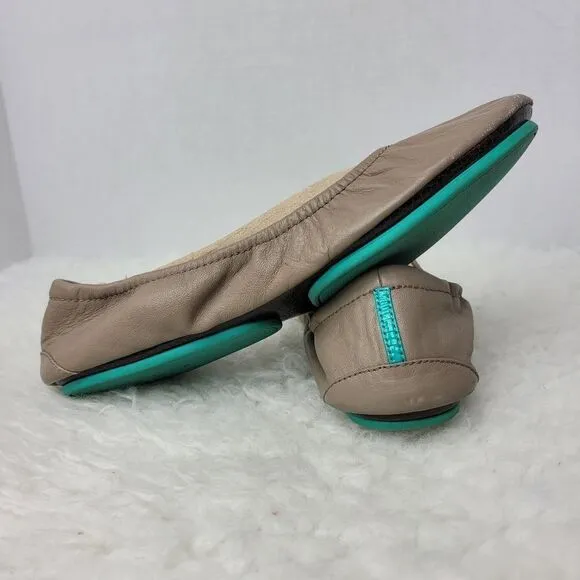 Tieks By Gavrieli Women's Shoes Size Us 8 Taupe Leather Slip On Ballet Flats