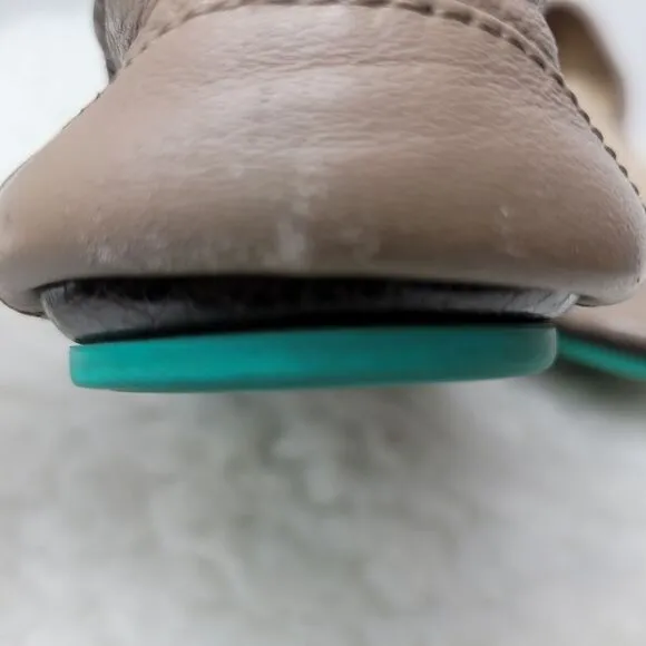 Tieks By Gavrieli Women's Shoes Size Us 8 Taupe Leather Slip On Ballet Flats