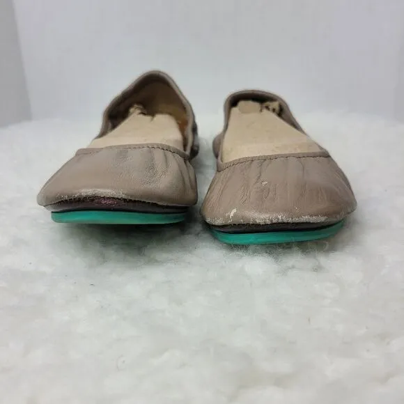 Tieks By Gavrieli Women's Shoes Size Us 8 Taupe Leather Slip On Ballet Flats