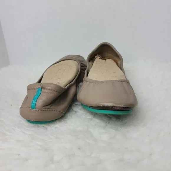 Tieks By Gavrieli Women's Shoes Size Us 8 Taupe Leather Slip On Ballet Flats