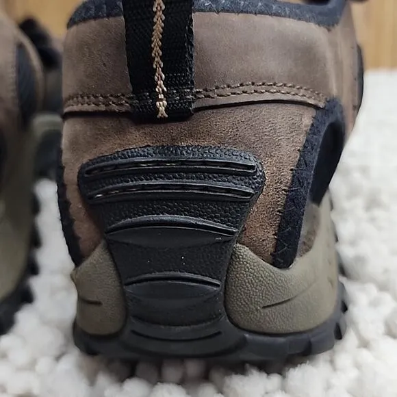 TIMBERLAND GARRISON OPEN TOE VELCRO BROWN LEATHER MENS SANDALS SIZE 12 IN GUC