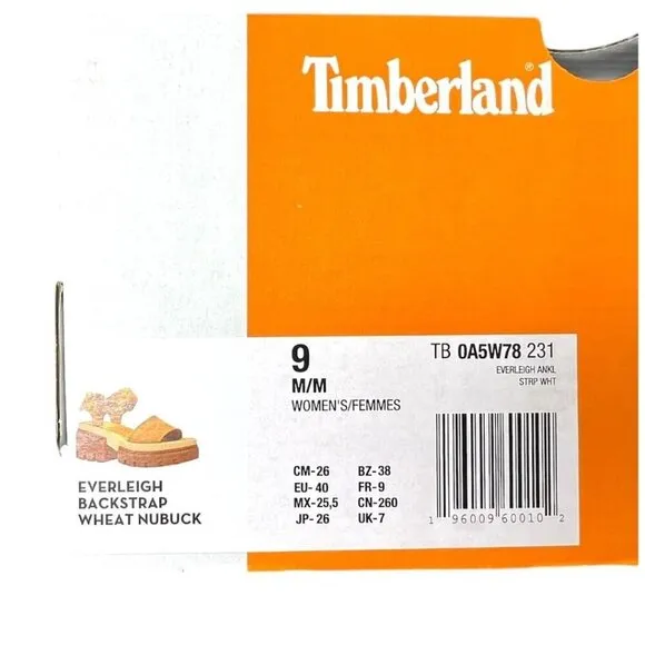 Timberland Womens Tan Suede Leather Strap Open Toe Lug Sole Sandals Sz 9 NIB