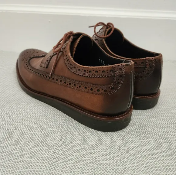 To Boot New York brown size 10 oxford leather wingtip brogue dress shoes men
