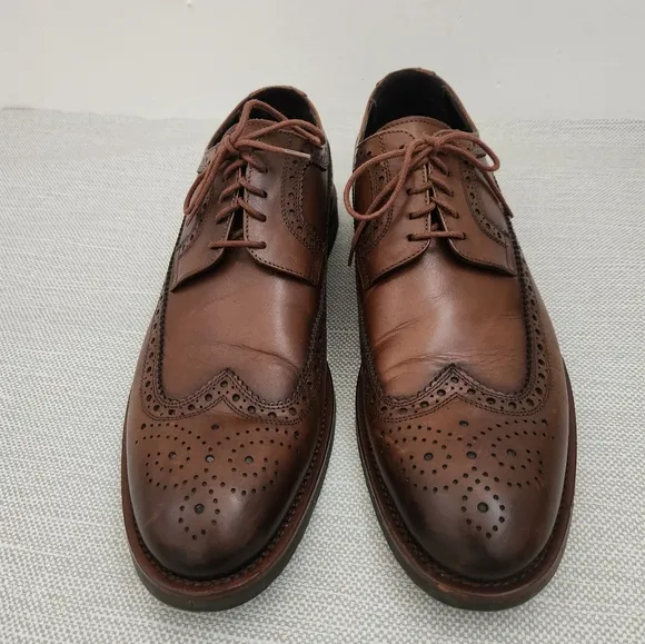 To Boot New York brown size 10 oxford leather wingtip brogue dress shoes men