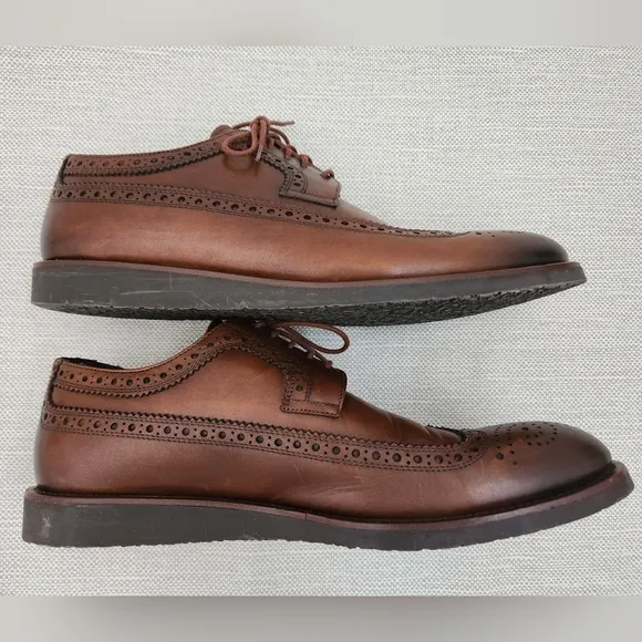To Boot New York brown size 10 oxford leather wingtip brogue dress shoes men