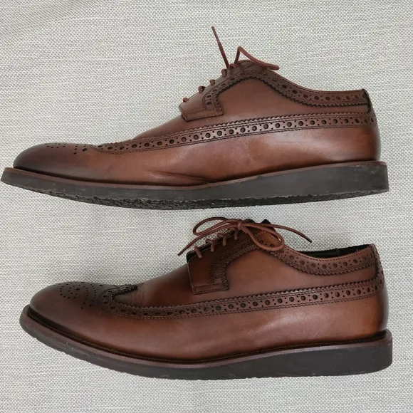 To Boot New York brown size 10 oxford leather wingtip brogue dress shoes men