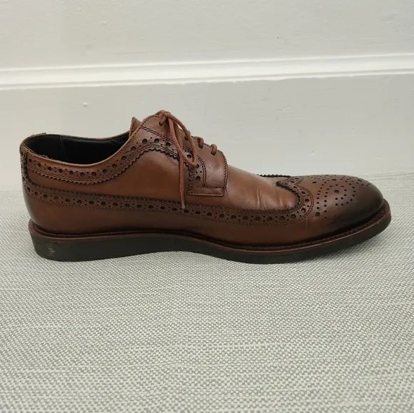 To Boot New York brown size 10 oxford leather wingtip brogue dress shoes men