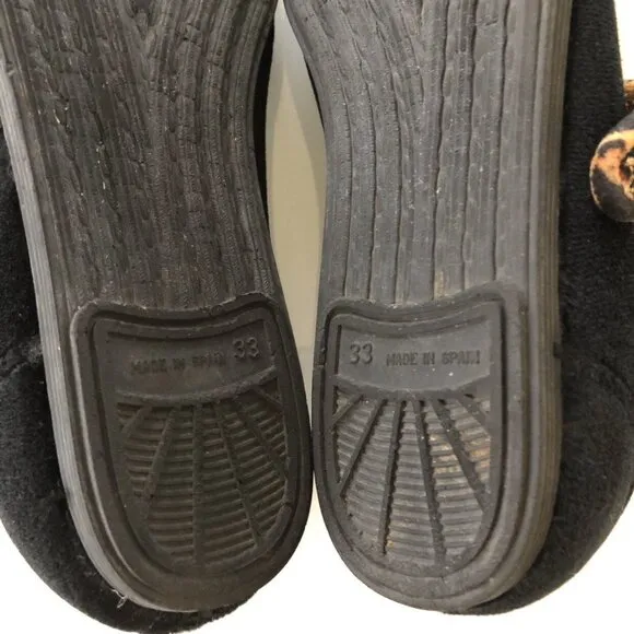 Tocoto Vintage Black Velvet Mary Jane Shoes