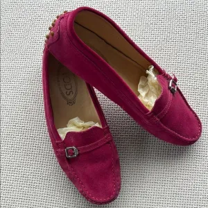 Tod's Women's Pink Suede Loafers