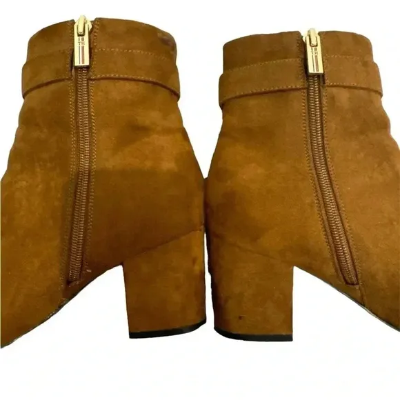 Tommy Hilfiger Womens Halliri Booties Light Brown Fabric Size 9