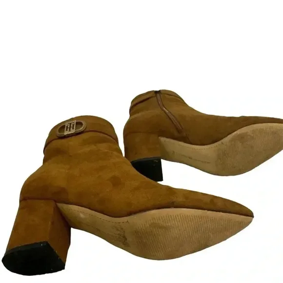 Tommy Hilfiger Womens Halliri Booties Light Brown Fabric Size 9