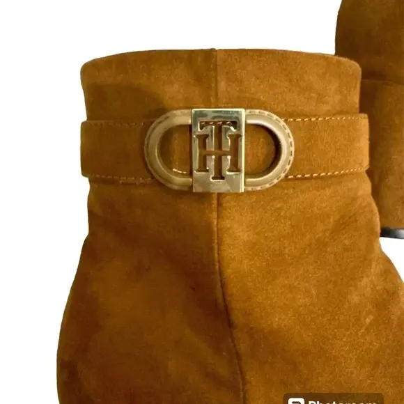 Tommy Hilfiger Womens Halliri Booties Light Brown Fabric Size 9