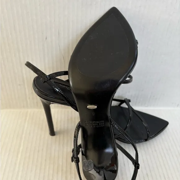 Tony Bianco Maya Elegant Black Strappy Heels patent