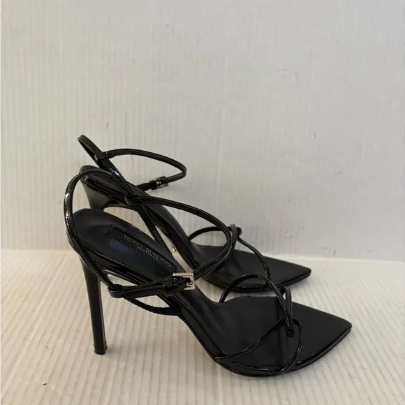 Tony Bianco Maya Elegant Black Strappy Heels patent