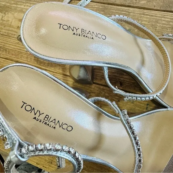 Tony Bianco Metallic Rhinestone SandalHeels NEW