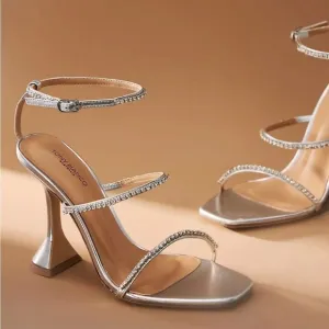 Tony Bianco Metallic Rhinestone SandalHeels NEW