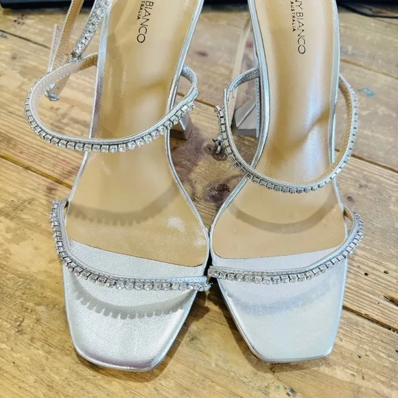 Tony Bianco Metallic Rhinestone SandalHeels NEW