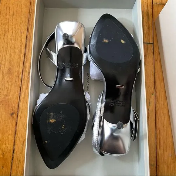 Tony Bianco Fortune Sandals Silver Nappa Metallic high heels strappy Revolve 5
